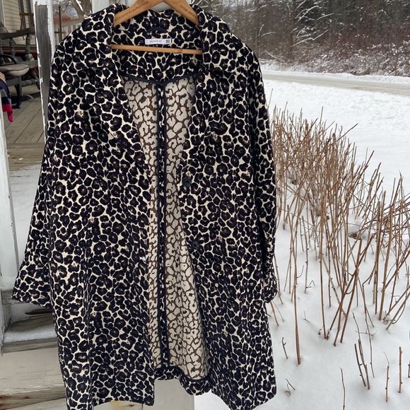 Cooper St Leopard Print Snap Front Coat Women's Size 12 - Picture 4 of 7